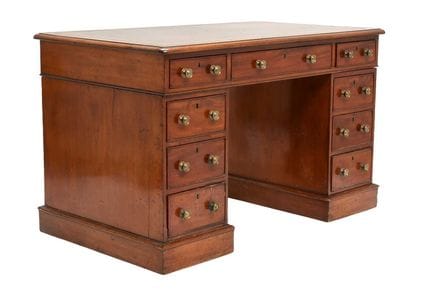 A Victorian Mahogany Pedestal Desk, mid 19th centu