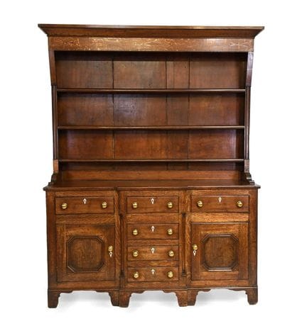A George III Oak and Mahogany Crossbanded Enclosed