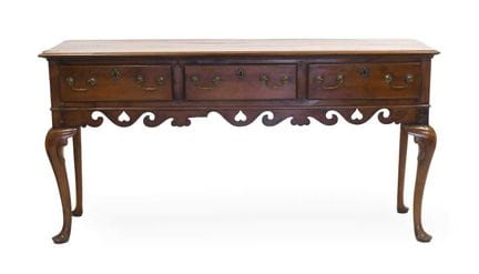 A George III Yew Wood Dresser Base, late 18th/earl