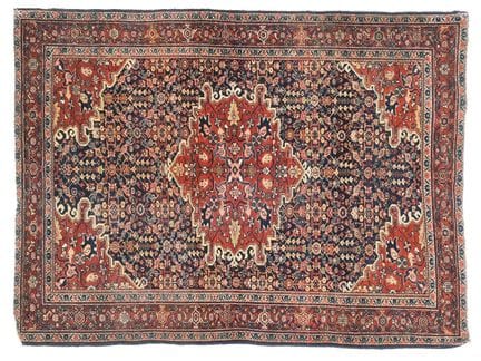 Senneh Design Rug West Iran, Circa 1950 The indigo