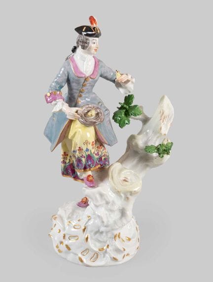 A Meissen Porcelain Figure of a Lady, circa 1750, 