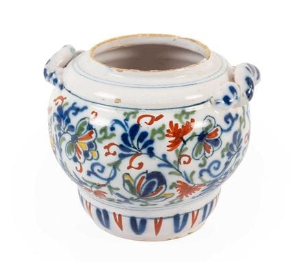 An English Delft Jar, circa 1710, of baluster form
