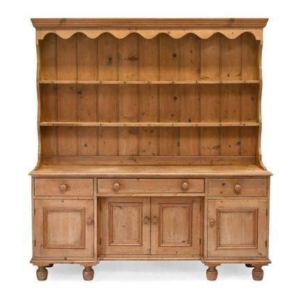 A Victorian Pine Enclosed Dresser and Rack, late 1
