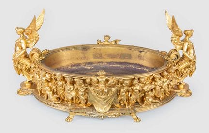 Eine vergoldete Bronz-Jardinière „L’Abondance et l