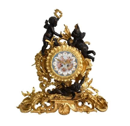 A Good French Bronze Ormolu Striking Mantel Clock,