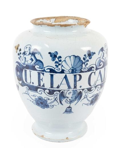 An English Delft Drug Jar, probably London, circa 