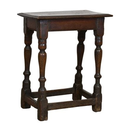 A Late 17th Century Oak Joint Stool, of four-peg c