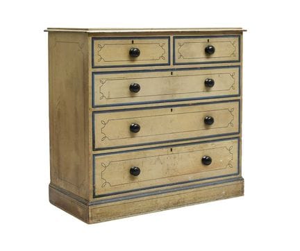 Eine im Regency-Stil gehaltene, grün und blau lack