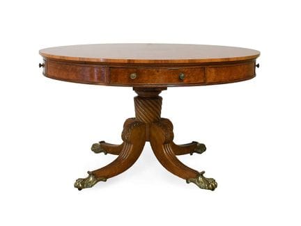 An Early Victorian Burr Walnut Circular Library Ta