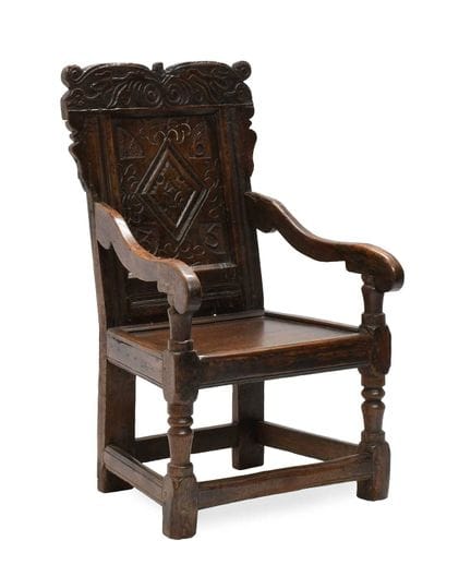 A 17th Century Joined Oak Wainscot-Type Armchair, 