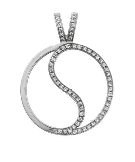Ciondolo Yin/Yang in oro bianco 18 carati di Theo 