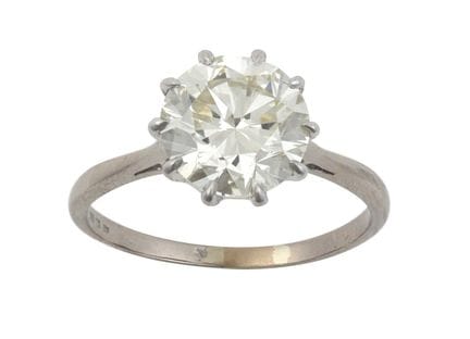 Anello solitario con diamante: diamante rotondo a 