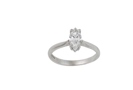 Anello solitario in oro bianco 18 carati con diama