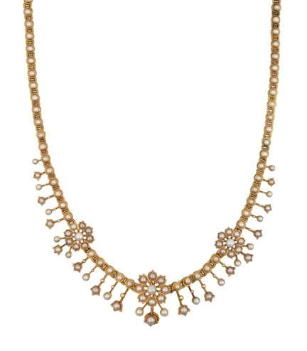 Collana con frangia di perle spaccate, risalente a