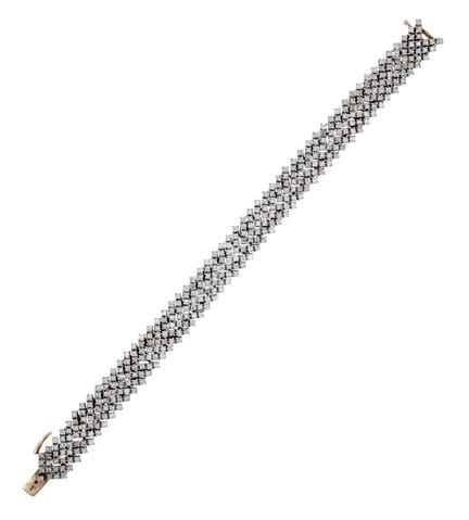 Bracciale in oro a 9 carati con diamanti, composto