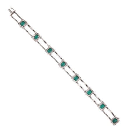 Bracciale con smeraldi e diamanti: otto smeraldi c