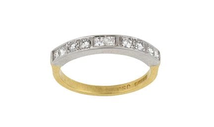 Anello a mezzo cerchio in oro 18 carati con diaman