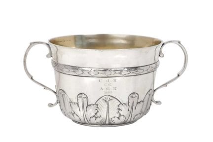 in the late 17th style, cylindrical and with folia