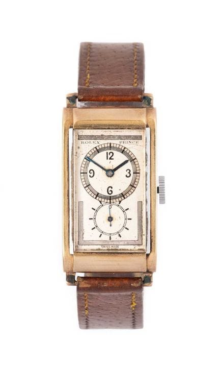 Rolex: orologio da polso rettangolare in oro a 9 c