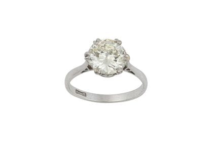 Anello con diamante solitario: diamante rotondo a 