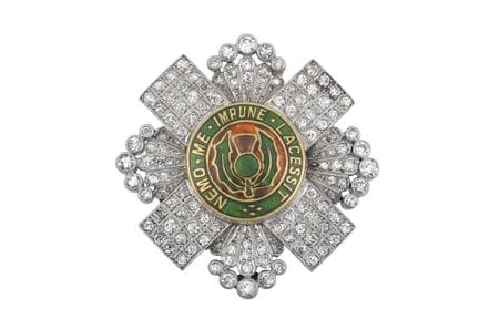 Spilla reggimentale delle Scots Guards con diamant