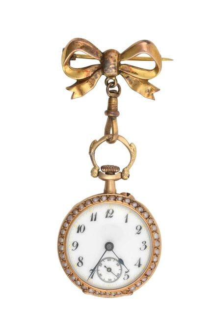 Reloj de bolsillo de señora de oro de 18 quilates 