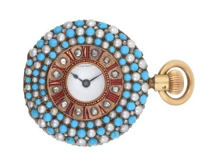 Reloj de bolsillo tipo «half hunter» para mujer, d