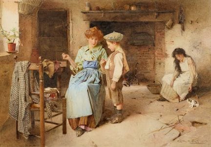 Carlton Alfred Smith RI (1853-1946) "A Stitch in T