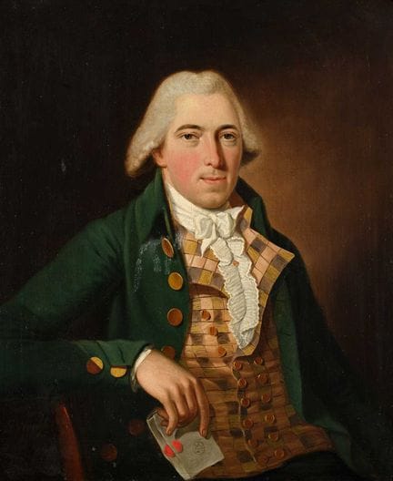 J* Wright (Late 18th Century) Portrait of a fashio