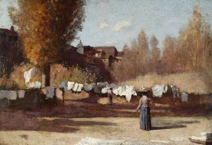 弗雷德里克·威廉·杰克逊 RBA, NEAC（1859-1918）《在蒂沃利》 画布背面有签名、题字