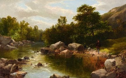 John Brandon Smith (1848-1884) Un pêcheur à la lig
