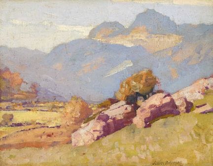 詹姆斯·帕特森 PRSW、RSA、RWS（1854-1932） 苏格兰《朗德尔山峰》 画作上签名，背