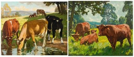 William Gunning King (1859-1940) Cattle watering i