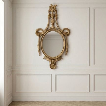 Miroir en bois doré, décoré et sculpté, XXe siècle
