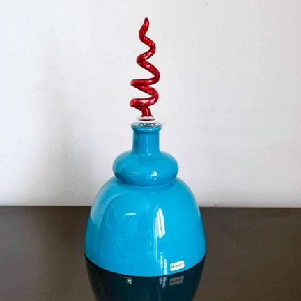 Michielotto - Jarrón de porcelana azul con tapón d