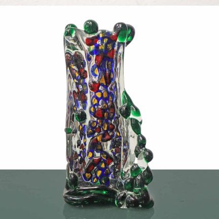 Jarrón millegocce de cristal de Murano policromado