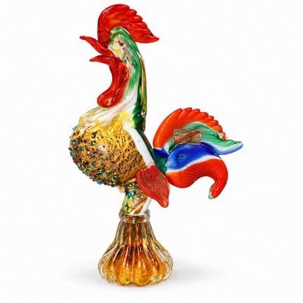 Hahn aus Murano-Glas, 70er Jahre, Höhe 26 cm