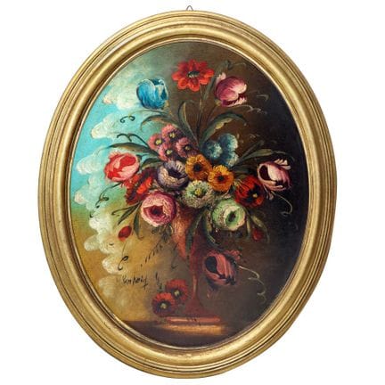 Vase de fleurs, XXe siècle  h 50 x 40 cm, dans un 