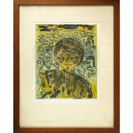 Ria Exel - Child with a Ram, 50 x 39 cm (height) i