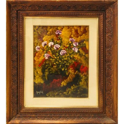 Edoardo Puglisi - Fleurs, XXe siècle  h 40 x 30 cm
