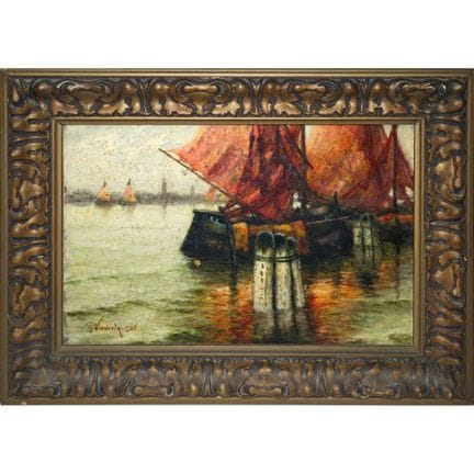 Boote am Steg, 1926  H 24 x 34 cm (H 34 x 45 Zoll)