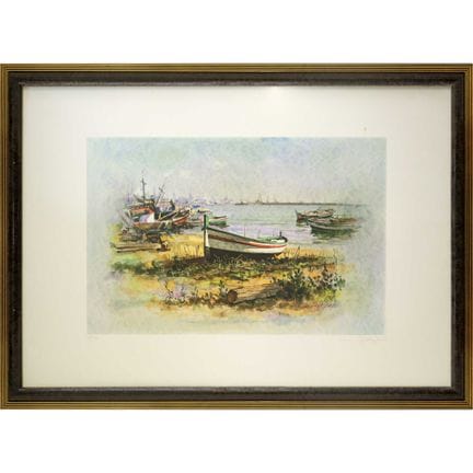 Antonio Occhipinti - Boote am Ufer, 20. Jahrhunder