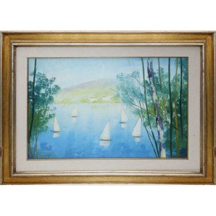 Segelboote, 1988, H 40 × 60 cm, im Rahmen H 59 × 7