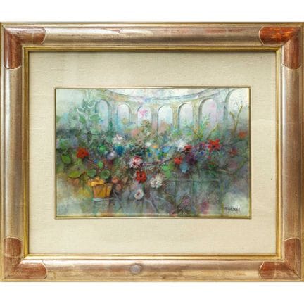 Giuseppe Giorgi - Fleurs et exèdre  h 31 x 46 cm, 