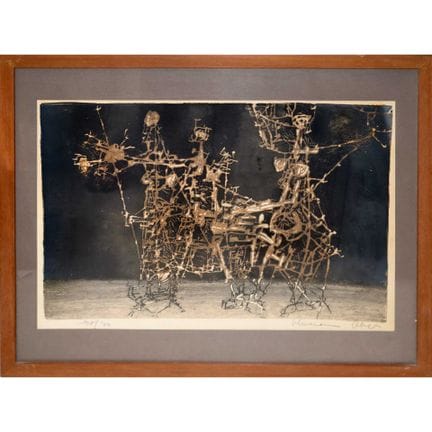 Hermann Ober - Abstrait, XXe siècle  h 36 x 50 cm,