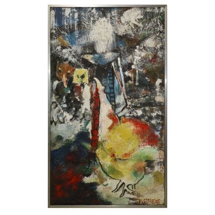 F. Greis - Composition abstraite 120 x 70 cm Huile