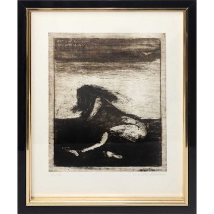 Aldo Turiano - Female Nude  46x33 cm, framed 50.5x