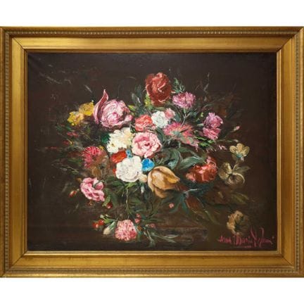 Nature morte aux fleurs, 80 x 100 cm (h), dans un 
