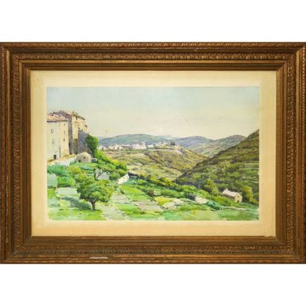 Mountain village houses h cm 39X56 in frame h cm 5