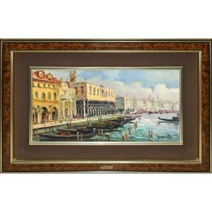 Venedig, Dogenpalast, H 32 × 62 cm, im Rahmen H 55